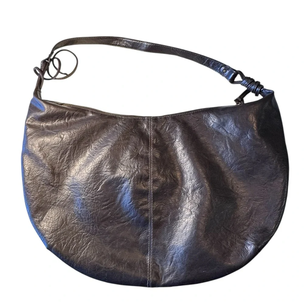Vintage Large BOHO Canyon River Blues 90s Vegan Leather Shoulder Bag MINTY